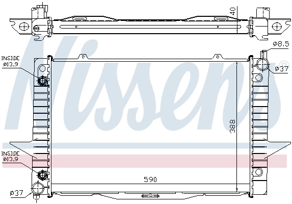Radiateur, refroidissement du moteur NISSENS 65548A