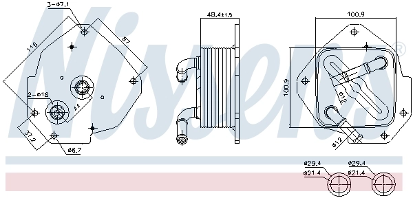 Radiateur d'huile NISSENS 91456