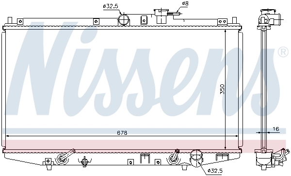 Radiateur, refroidissement du moteur NISSENS 68117
