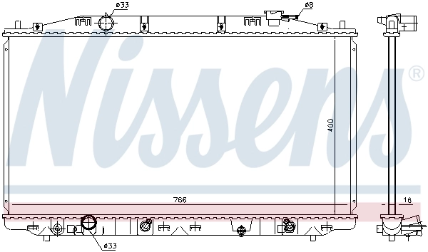 Radiateur, refroidissement du moteur NISSENS 68096