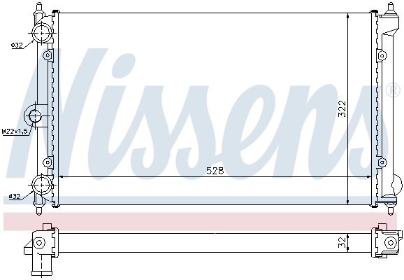 Radiateur, refroidissement du moteur NISSENS 651731