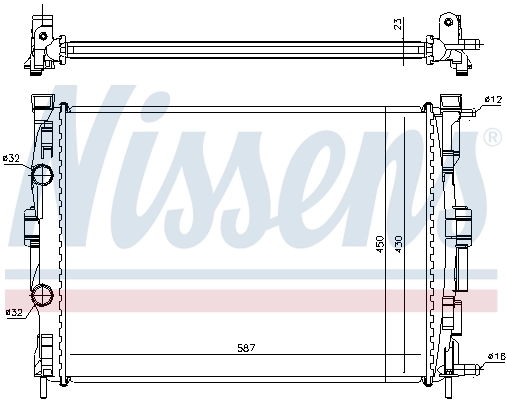 Radiateur, refroidissement du moteur NISSENS 63764