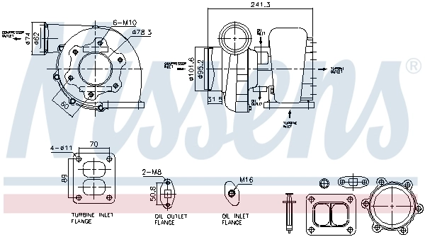 Turbocompresseur, suralimentation NISSENS 93597