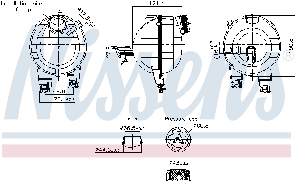 NISSENS 996306 — Бачок розширювальний