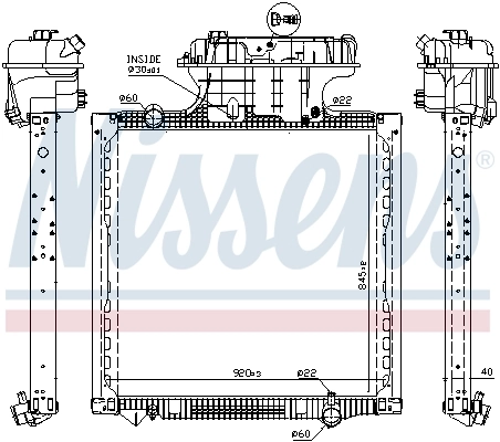 Radiateur, refroidissement du moteur NISSENS 628757