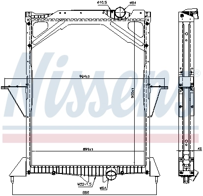 Radiateur, refroidissement du moteur NISSENS 65466A