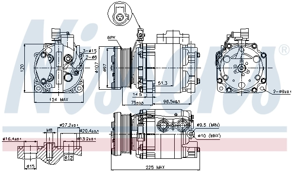 Compresseur, climatisation NISSENS 89354