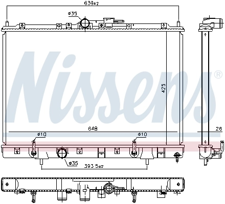 Radiateur, refroidissement du moteur NISSENS 628986