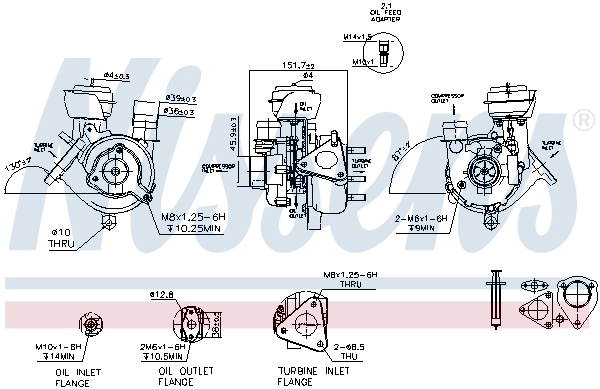 Turbocompresseur, suralimentation NISSENS 93243
