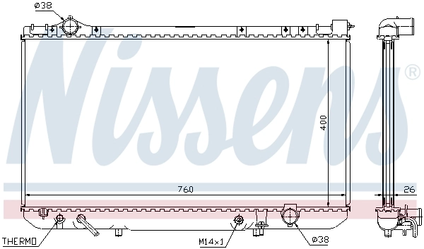 Radiateur, refroidissement du moteur NISSENS 64756