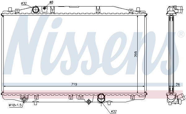 Radiateur, refroidissement du moteur NISSENS 68131