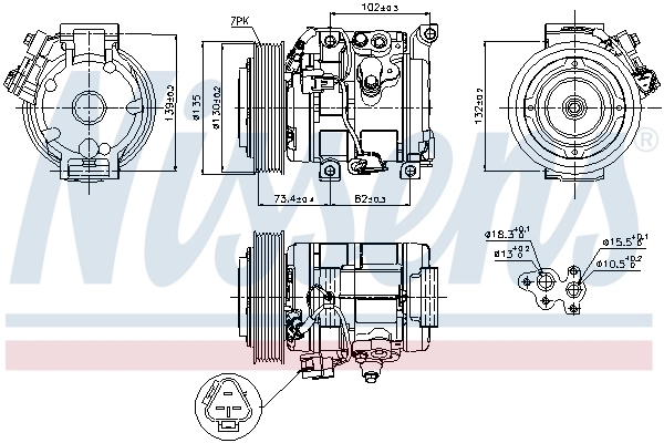 Compresseur, climatisation NISSENS 89250