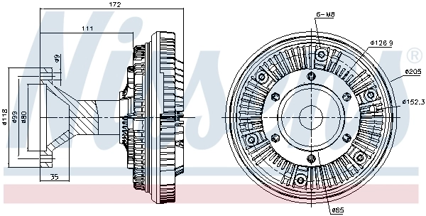 Embrayage, ventilateur de radiateur NISSENS 86104