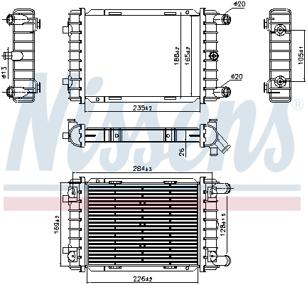 Radiateur, refroidissement du moteur NISSENS 607112