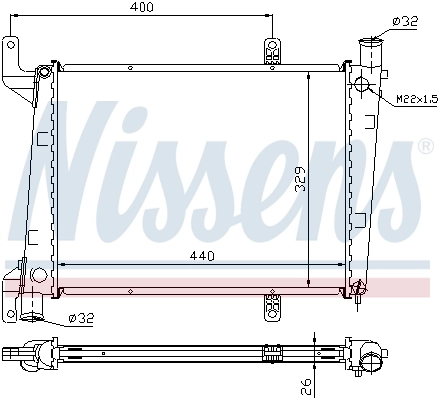Radiateur, refroidissement du moteur NISSENS 65561A