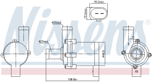 Pompe à eau, refroidissement du moteur NISSENS 831068