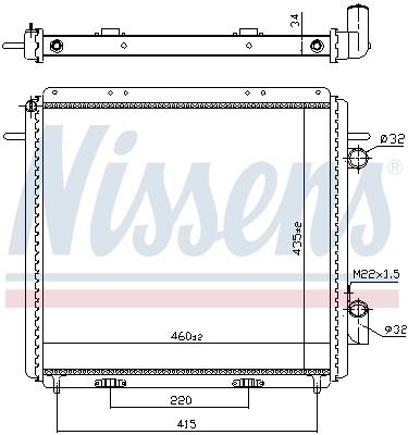 Radiateur, refroidissement du moteur NISSENS 63947