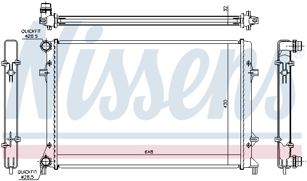 Radiateur, refroidissement du moteur NISSENS 65307