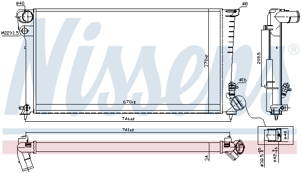 Radiateur, refroidissement du moteur NISSENS 61326A