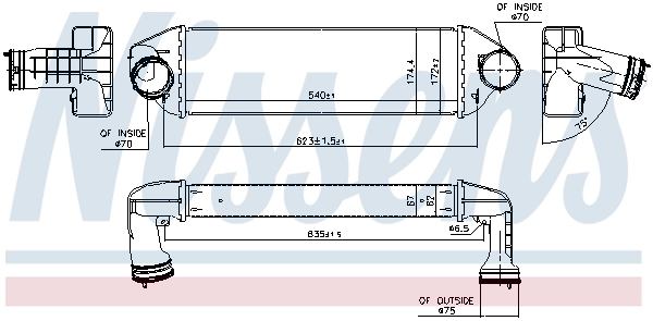 Intercooler, échangeur NISSENS 96128