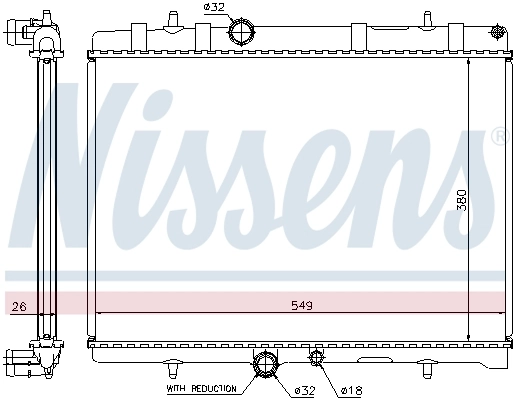 Radiateur, refroidissement du moteur NISSENS 63607A
