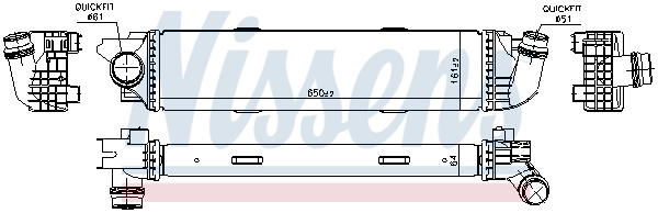 Intercooler, échangeur NISSENS 96149