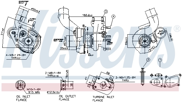 Turbocompresseur, suralimentation NISSENS 93020