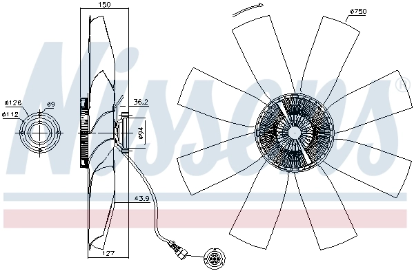 Embrayage, ventilateur de radiateur NISSENS 86027