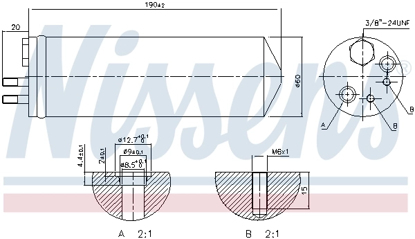 Filtre déshydratant, climatisation NISSENS 95148