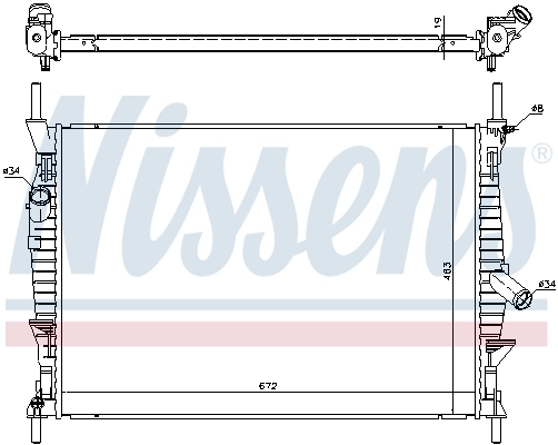 Radiateur, refroidissement du moteur NISSENS 69240