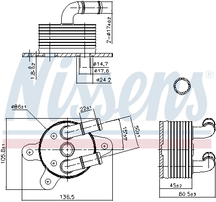 Radiateur d'huile de boîte automatique NISSENS 90842