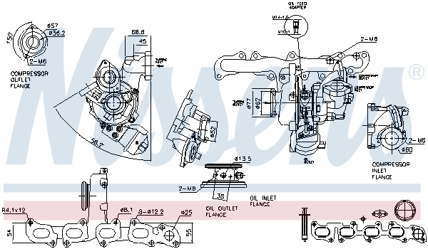 Turbocompresseur, suralimentation NISSENS 93512