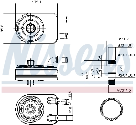 Radiateur d'huile NISSENS 91111