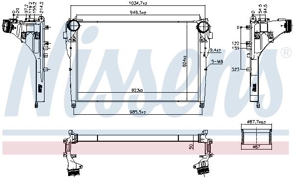 Intercooler, échangeur NISSENS 961570