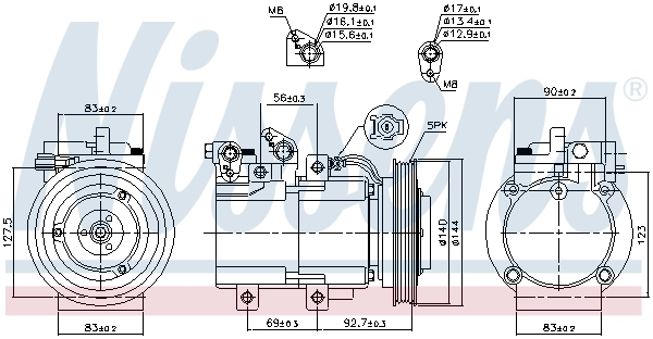 Compresseur, climatisation NISSENS 890182