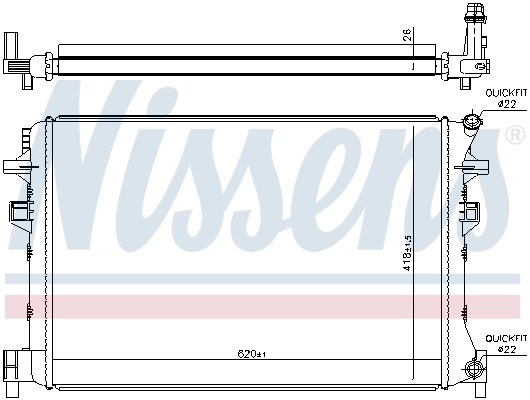 Radiateur, refroidissement du moteur NISSENS 65328