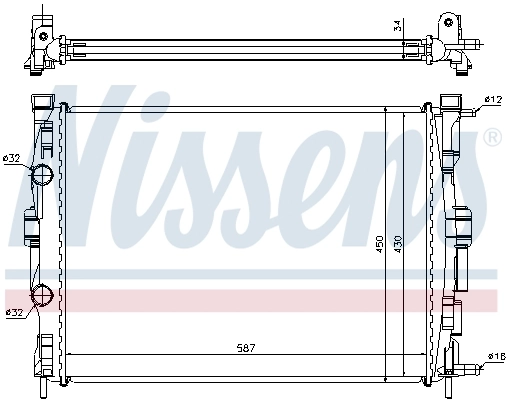 Radiateur, refroidissement du moteur NISSENS 63769