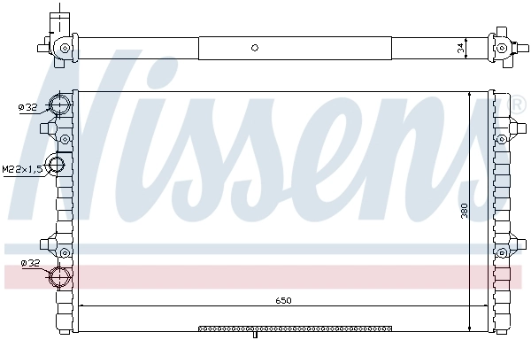 Radiateur, refroidissement du moteur NISSENS 67302