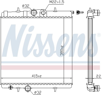 Radiateur, refroidissement du moteur NISSENS 63708A