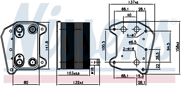 Radiateur d'huile NISSENS 90974
