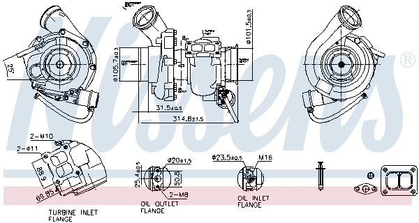 Turbocompresseur, suralimentation NISSENS 93339