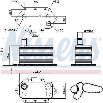 Radiateur d'huile NISSENS 90905