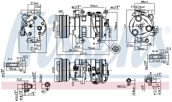 Compresseur, climatisation NISSENS 89550