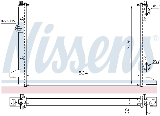 Radiateur, refroidissement du moteur NISSENS 65253