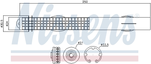 Filtre déshydratant, climatisation NISSENS 95467