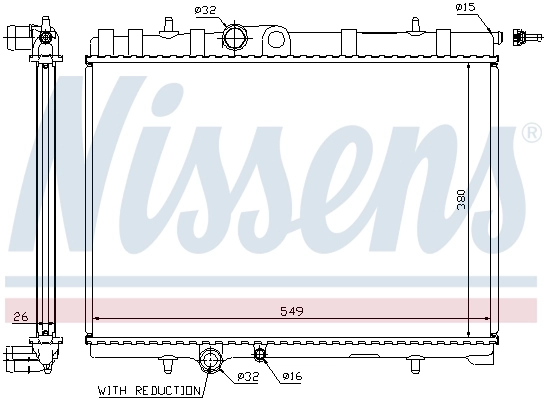 Radiateur, refroidissement du moteur NISSENS 63744A