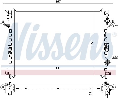 Radiateur, refroidissement du moteur NISSENS 637638