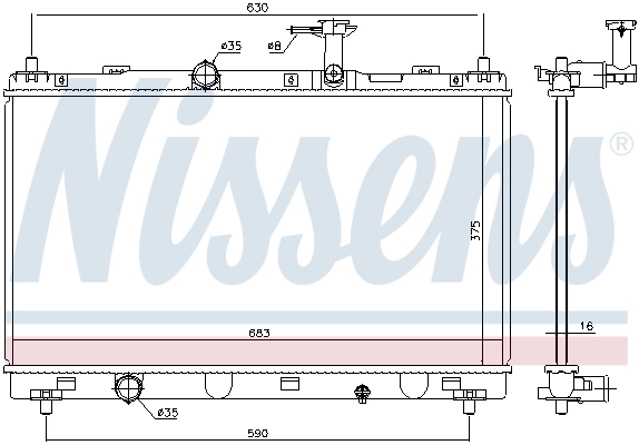 Radiateur, refroidissement du moteur NISSENS 606146