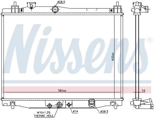 Radiateur, refroidissement du moteur NISSENS 606707