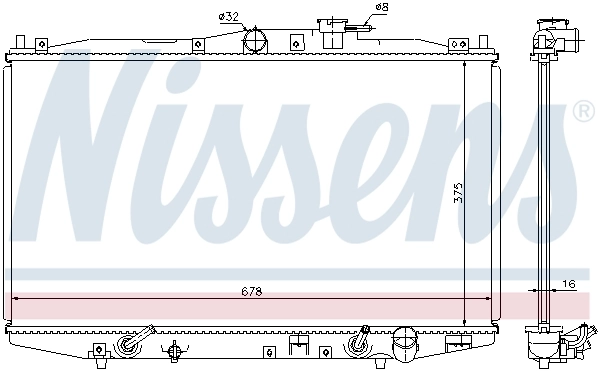 Radiateur, refroidissement du moteur NISSENS 63345